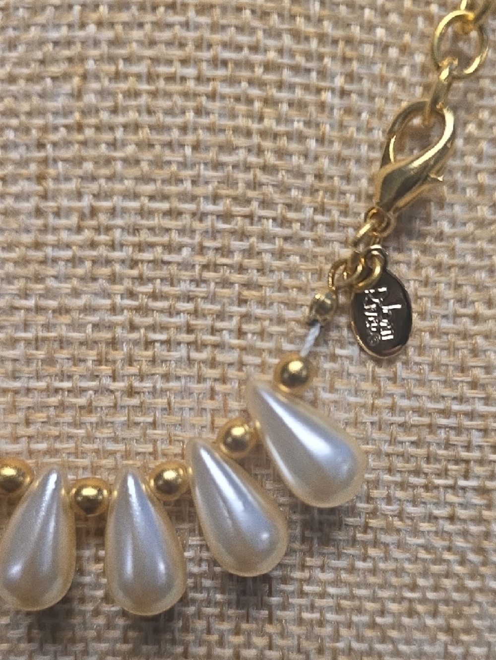 Joan Rivers Lustrous Faux Pearl Teardrop Necklace with Gold Tone Bead Accents - Picture 11 of 12